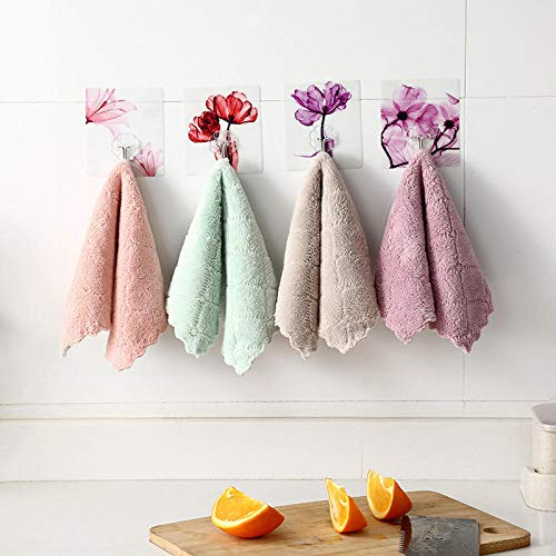 Serviette de cuisine en microfibre d'absorption de 8 pièces / pavé de nettoyage de lots épais de nettoyage tissu serviette de cuisson-8pc gris rose_8pcs