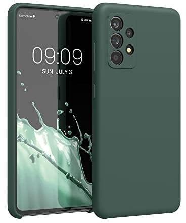 kwmobile Handyhülle für Samsung Galaxy A52 / A52 5G / A52s 5G Hülle - Case Silikon - Kabelloses Laden - Schutzhülle Cover in Blaugrün