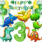 Dino Geburtstag Deko 3 Jahre, Dino Deko Kindergeburtstag, Geburtstagsdeko 3 Jahre Junge, Dino Deko Folienballon 3 für Dino Party Kindergeburtstag Deko Geburtstag Junge