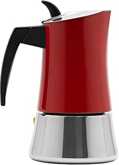 BOJ Cafetera express HOLA color Rojo en acero inox (9 Tazas)