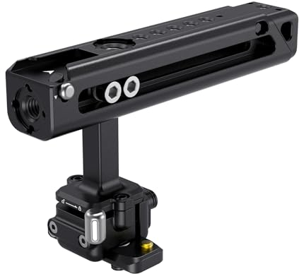 SMALLRIG NATO Top Handle, Snap-On and Quick Lock Design, Back/Forward Adjustable, Built-In Cold Shoe Mount, 1/4''-20 Thread Hole and 3/8''-16 Locating Hole for ARRI - 4175