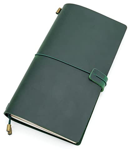 Taccuino Tascabile Notebook Viaggiatore in vera pelle Notebook Diario diario diario Vintage Handmade Bovina Bovina regalo Pianificatore gratuito Lettering Embosse Taccuino A5 ( Color : Green , Size :