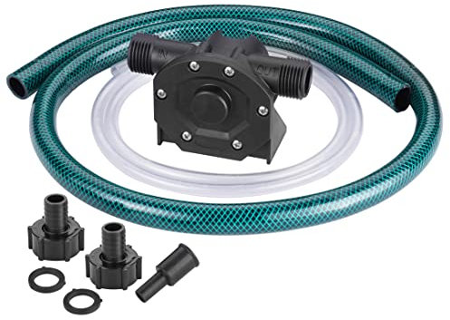 TRUPOW Self-Priming Mini Hand Water Transfer Drill Pump Kit with Water Hose & Oil Hose for Home Water Oil Fluid Transfer