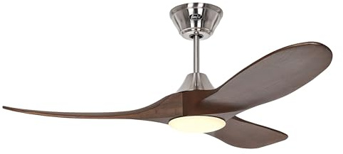 CasaFan ECO GENUINO-L 122 Deckenventilator mit LED-Beleuchtung, Energiesparender & leiser Ventilator mit Massivholzflügeln, 6 Geschwindigkeitsstufen mit Fernbedienung, für Räume bis 16 qm