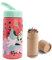 OM SUPPLIES Minnie Reusable Sipper Water Bottle Drink Bottle with built-in handle for Easy Carry School Lunch Kids Childrens 410ml (Minnie)