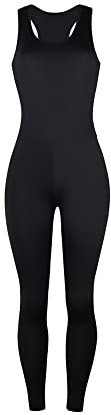 RPAEOY Damen Jumpsuit Strampler Ärmellos Overall Einteiler Hosenanzug Sport Playsuit Tank Tops Bodysuit Sexy Sommer Trainingsanzug für Yoga Workout (Schwarz,S)
