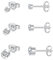 SNORSO Ohrringe Silber 925 Stecker, 925 Sterling Silber Ohrstecker für Damen Mädchen,Hypoallergen Rund Ohrstecker Ohrringe mit Zirkonia, 2/3/4mm Klein Schlafen Knorpel mit Geschenk Box