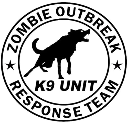 19CMx17.8CM Zombie Outbreak Response Team Unit Canine Dog Zombies Decal Sticker Auto Aufkleber Zubehör Balck sliver Motorrad Fahrrad Dreirad Kühlschrank Toilette Aufkleber Dekoration Aufkleber