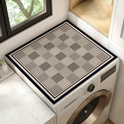 Anti Slip Fridge Dust Cover,Fridge Protection Mat Top,Washing Machine Top Cover Cloth,Refrigerator Dust Proof Cover Mat,Anti Fouling,Waterproof,Wear Resistant,For Washer,Dryer,Bedside Table