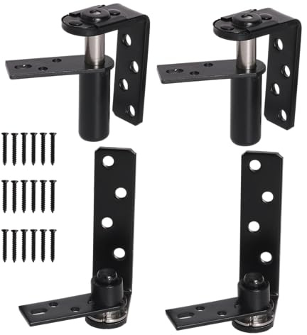 JAVOUKA Swing Door Hinge, 2 Pcs, 304 Stainless Steel, Black, 180 Degree Rotation, Heavy Duty, Electroplating Treatment, Door Mount, Max 110 pounds