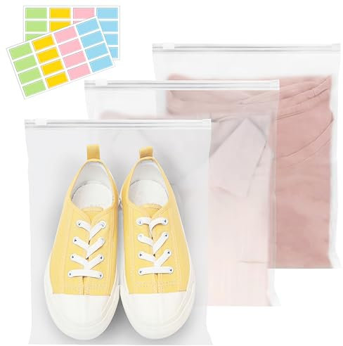 Sacchetti Richiudibili 30Pcs Buste per indumenti 40x30cm Multifunzione Buste Con Zip Smerigliato Sacchetti Vestiti Viaggio Impermeabili Per Vestiti Biancheria Intima Scarpe Cosmetico