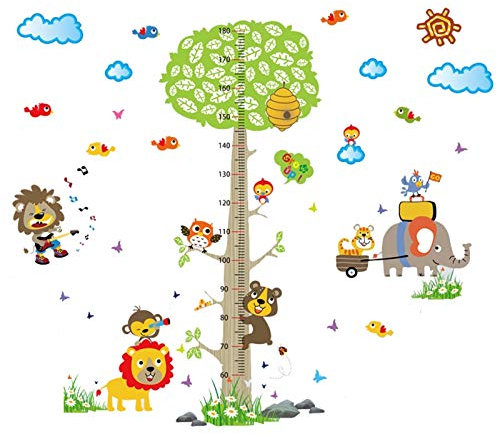 YDEWLY Wandbehang-Messlineal, Baby-Wachstumstabelle, Wandaufkleber-Messlineal for Jungen-Mädchen-Schlafzimmerdekoration (Farbe: Tierbaum) (Farbe: Baumhaus) (Color : Animal Tree)