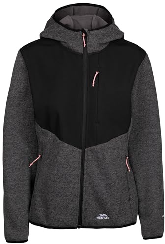 Trespass Damen-Fleecejacke mit durchgehendem Reißverschluss, kultivierte Kapuze und 3 Reißverschlusstaschen, Grau (Grey Marl), 42