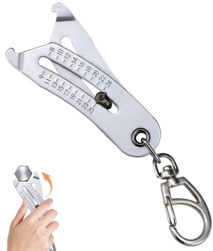 Tester per viti e dadi, Tester per Filettatura, Portachiavi Portatile con Misuratore Preciso Delle Dimensioni delle Filettature, in Pollici e Metrico (1 Pcs)