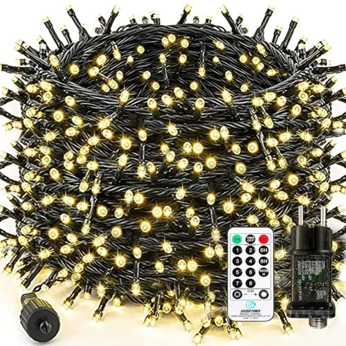 Bzavor Led Lichterkette Strom 85M 800 LED mit Fernbedienung Timer Merkfunktion Steckdose IP65 Wasserdicht für Innen und Außen,Niederspannung,Led Lichterkette mit Stecker für Weihnachten Deko Hochzeit