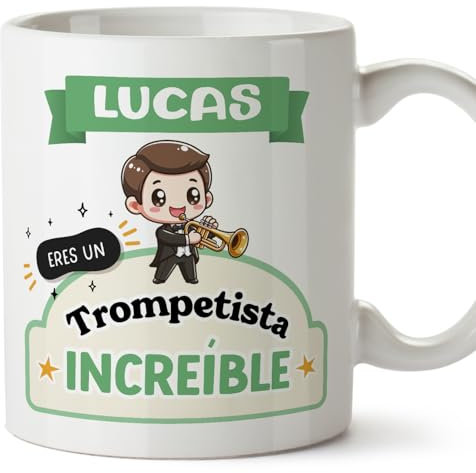 MUGFFINS Tazas Personalizadas para TROMPETISTA hombre - En Español - Eres increíble - Kawaii - 11 oz / 330 ml - Regalo Personalizable original y divertido
