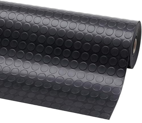 Generisch Große Gummimatte für Garage/Zuhause/Fitnessstudio/Küche/Boden, Schwarze 3 mm Dicke rutschfeste Gummibodenmattenrolle, 0,5/0,6/0,7/0,8/0,9/1/2/3/4/5/6 m lang (1,5 x 4 m/5 x 13 Fuß)