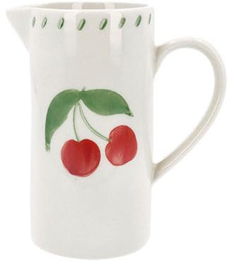 Gisela Graham Ceramic Cherry Design Pitcher Jug