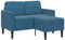 vidaXL 2-Sitzer-Sofa mit Chaiselongue L-Form Blau 125 cm Samt, 2-Sitzer-Sofa für Schlafzimmer