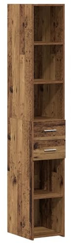 vidaXL Rustikales Sideboard | Verwittertes Holz Buffet mit 5 Regalen und 2 Schubladen | Natürliche Konstruktion | Perfekt für ESS- und Wohnzimmerstauraum | Holzschrank Möbel mit Vintage-Stil