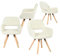 MEUBLE COSY Esszimmerstühle Drehbar 4er Set Küchenstuhl Polsterstuhl Drehstuhl Wohnzimmerstuhl Sessel Bürostuhl mit Armlehne, Sitzfläche aus Bouclé-Stoff, Massivholzbeine, Beige