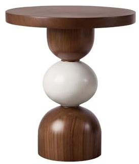 Zhaoj24-05 Beistelltische Minimalistischer Beistelltisch aus Holz, Retro, runder Tisch, Kleiner niedriger Tisch, Sofa, Couchtisch, Wohnzimmer, Balkon