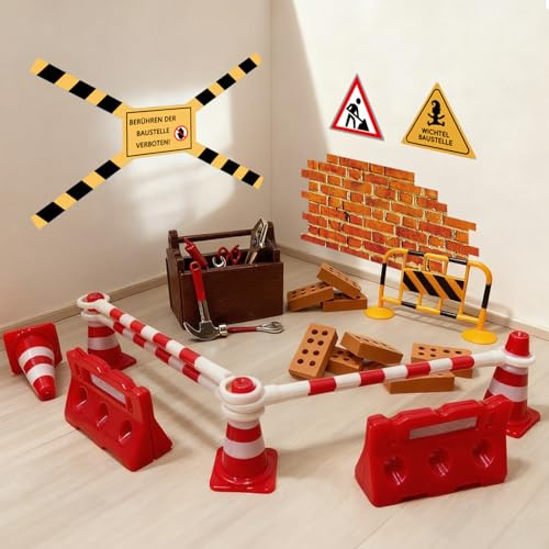 Viechoes 26 PCS Wichtel Zubehör Baustelle Set, Miniatur Zubehör für Puppenhaus, Wichteltür Zubehör Weihnachten, Wichtelhaus Dekoration, Wichtel Baustelle Set Einzug für Kinder