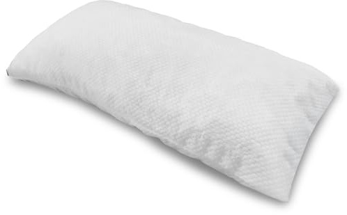 Sleezzz Viskoelastik Nackenstützkissen Dream, 40 x 80 cm, Weiß, Memory Foam Flocken, Abnehmbarer Mikrofaser Bezug, Waschbar, Allergikergeeignet