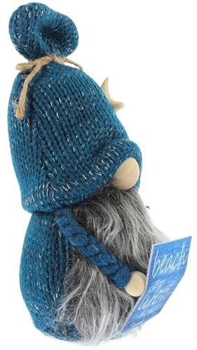 NUOBESTY Dekoration Leichte Home Deko Strandwichtel Rudolph Puppe mit Blauem Gnom Design aus Kunststoff und Stoff für Fensterbank und Ferienzeit