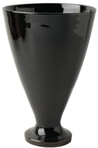CMQTHINGS Pots de Fleurs Pot de Fleurs en céramique sur Pieds, for la Maison et Le Bureau, Socle Forme Verre à vin Décoration intérieure(Glossy Black)