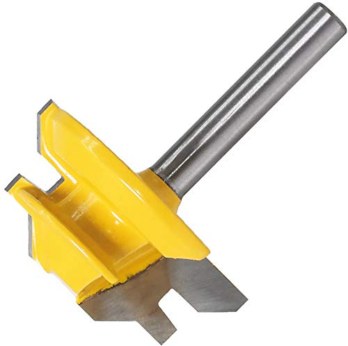 ANYGKT 1Pc 45 Gradi Blocco Mitra Router Bit 6mm Shank Lavorazione del Legno Fresa Strumento di Perforazione Fresatura for Lega di Carburo di Legno