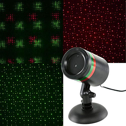 Kaemingk Moderne Lumières de Noël projecteur laser LED rouge et vert 9 positions Plastique Noir Rond Non remplaçable Max. 1 x 5 Watt/Extérieur/Jardin/Luminaire/Lumiere/Éclairage