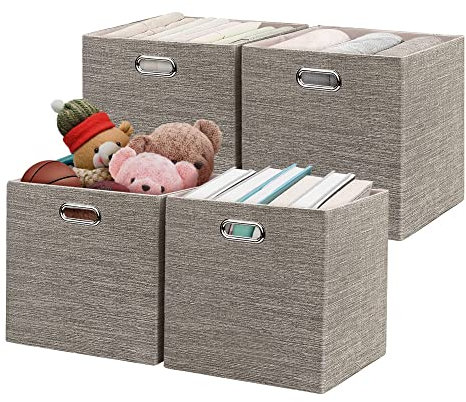 Posprica 3X Thicker Collapsible Storage Bins,13×13 Foldable Storage Cube Boxes Fabric Drawer for Closet Shelf Cabinet Bookcase