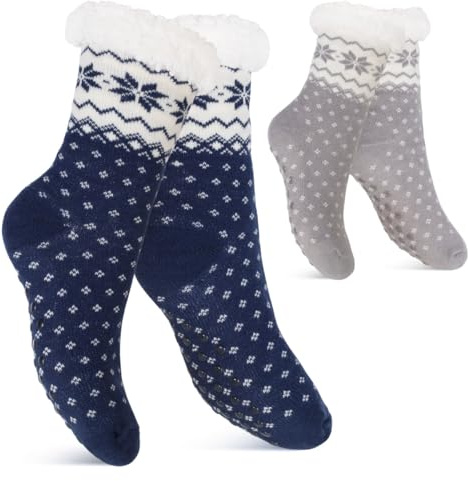 Footstar Damen und Herren Winter Haussocken (1 oder 2 Paar) Kuschelsocken