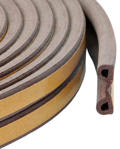 FENSTERDICHTUNG selbstklebend - Dichtband Türdichtung Gummidichtung Fensterdichtband Tür Fenster (50 m, P - Profil, Braun)