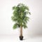 Tradala 4'11 Lush Artificial Tree Large Bamboo 150cm / 4ft 11 Tall with Real Wood Trunk - For Home Living Room Indoors