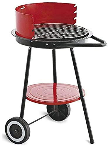 Algon | Barbacoa de Carbón Redonda 43cm con Refuerzo Resistente y Duradero - Parrilla Zincada Patas Estables y Diseño Funcional Fabricada en España Cumple Normativa de Seguridad CE