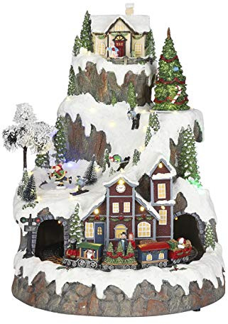 luville collectables Mountain Village Adapter included-h43xd31cm Originelle Weihnachtsdekoration, bunt, Único