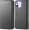 TUCCH Hülle für iPhone 12, iPhone 12 Pro Klapphülle, [Verdicktes TPU] [Kartenfächer] [Standfunktion] [Magnet], Stoßfeste Schutzhülle, Cover für iPhone 12/12 Pro (6,1 Zoll) Schwarz