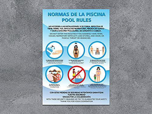 Oedim Schild für Pool-Standards, hergestellt aus selbstklebendem Vinyl, Schild für Pools