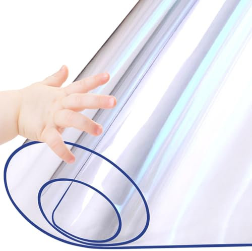 Transparente Tischabdeckung, Schutz für Esszimmer, PVC-Kunststoff, hitzebeständig, strapazierfähig, für Möbel, Herd, Schreibtisch, Kaffeebank, Schreibtischtuch, Tischläufer, Schreibtischschutzmatte,