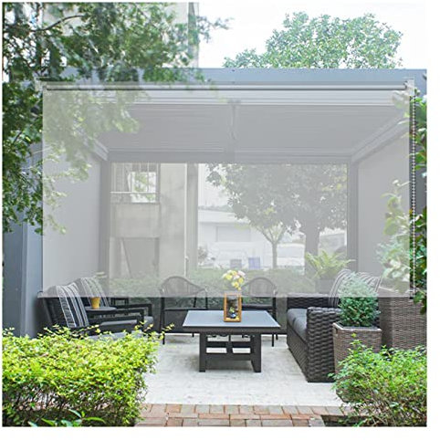 ZXCASDF Outdoor Pergola Roller Shade Blind,Transparent Waterproof Roller Blinds,Outdoor Clear Vinyl Roller Shades,HD Transparent Roll Up Curtain,for greenhouse,balcony,pavilion,150x350cm/59x137.7in
