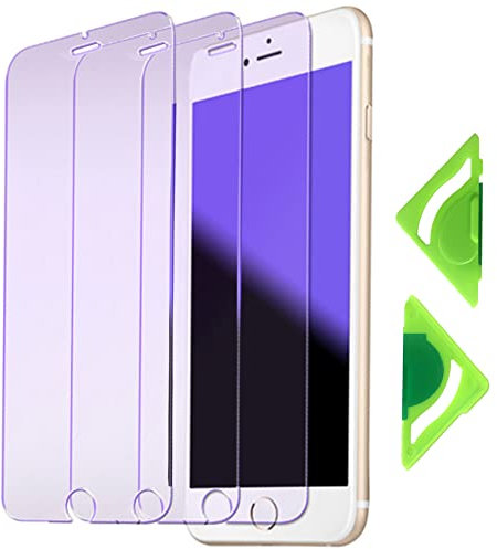 Protector de pantalla anti luz azul para iPhone 6 Plus (paquete de 3) con alineador general, 2.5D Edge 9H película protectora de vidrio templado para iPhone 6s Plus 5.5 pulgadas