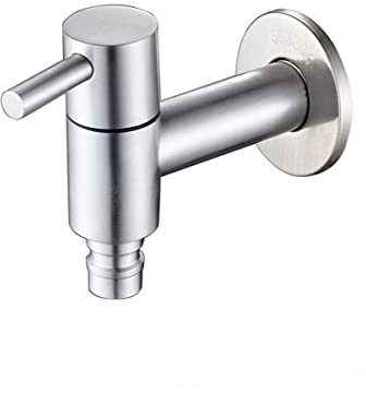 Grifo de baño de acero inoxidable montado en la pared, fregona para estanque, grifo de agua fría, lavandería de jardín, accesorios de utilidad, rosca G1/2 pulgadas