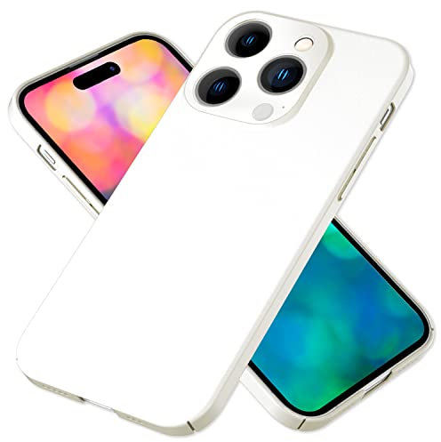 NALIA Ultra-Dünnes Hardcase kompatibel mit iPhone 14 Pro Max Hülle, Anti-Fingerabdruck Seidig-Matt rutschfest Extra-Leicht 0,5mm Schlank, Harte Schutzhülle Handyhülle Slim-Fit Cover, Farbe:Weiß