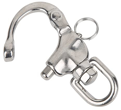 BORDSTRACT Mousqueton à œillet, Mousqueton à œil à Dégagement, Rapide Mousqueton à œillet en Acier, Inoxydable Très Résistant Gréement De Bateau à Voile, pour Voilier, Yacht, Bracelet (12*70mm)