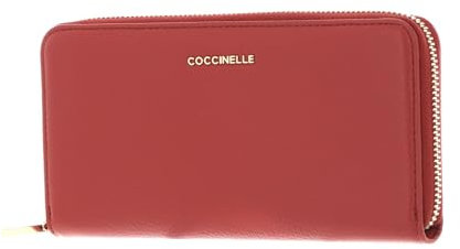 Coccinelle Metallic Soft Zip Around Wallet Acero