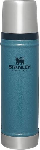 Stanley Classic Legendary - Botella al vacío de 20 onzas, boca ancha con tapa a prueba de fugas, mantiene las bebidas calientes o frías, plegable para viajes, termo aislado de acero inoxidable, sin