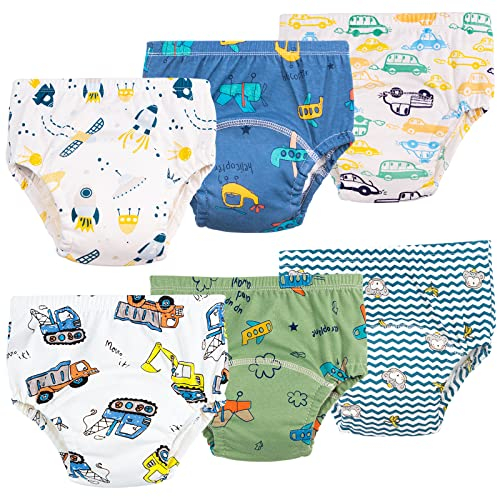 Heekcaa Töpfchen Trainingshose - 6 Stück Windelhosen Kinder Sie Ist Weich Und Waschbare Töpfchentrainingshose Mädchen Jungen (as3, Age, 2_Years, Regular, Blau)