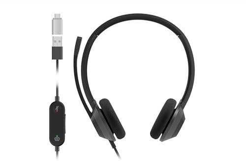 Cisco Headset 322 USB-C, kabelgebundener Dual-On-Ear-Kopfhörer, Webex Controller mit USB-C, Carbon Black, Zwei Jahre Garantie mit beschränkter Haftung (HS-W-322-C-USBC)
